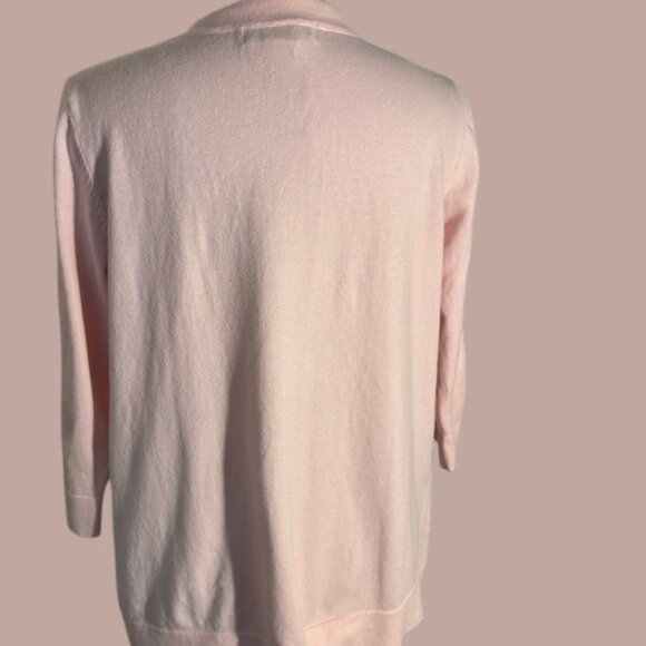 Kikit Pink Knit Satin Tie 3/4 sleeve Cardigan size med - Picture 6 of 13